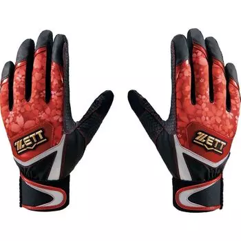 Перчатки для бейсбола ZETT, перчатки для отбивания для обеих рук, черные x красные, размер L, BG919F (1964 г.)