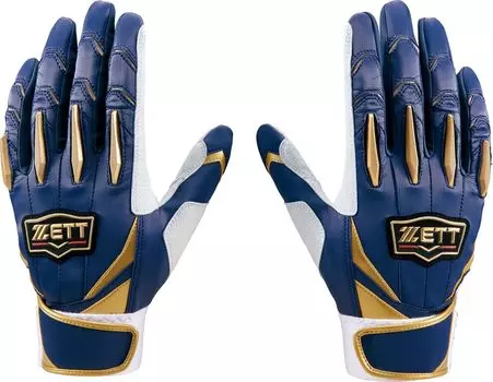 Перчатки для бейсбола ZETT Prostatus, перчатки для отбивания для обеих рук, темно-синие и золотые, размер L BG13011A (2982)