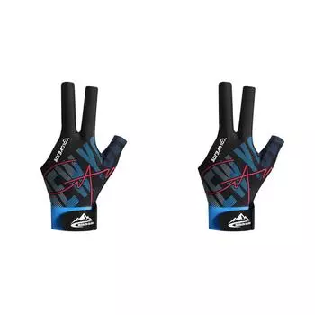 Перчатки для бильярда A# Перчатки с тремя пальцами Противоскользящие перчатки для левой руки (Синий Л)