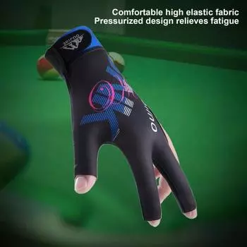 Перчатки для бильярда, дизайн с 3 пальцами для левой руки, снукерный кий, спортивные перчатки, дышащие эластичные перчатки для бильярда для мужчин и женщин королевский синий