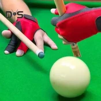 Перчатки для бильярда для мужчин и женщин, эластичные перчатки для кия с тремя пальцами, универсальные перчатки для бильярдного кия, спортивные перчатки красный
