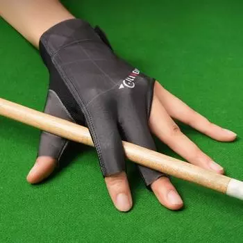 Перчатки для бильярда на левую руку, дышащие, с тремя пальцами, перчатки для игры в бильярд, спортивные перчатки для игры в бильярдный кий для женщин и мужчин чёрный/красный