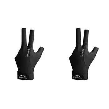 Перчатки для бильярда Перчатки с тремя пальцами Эластичные перчатки для левой руки (Темно-серый L)