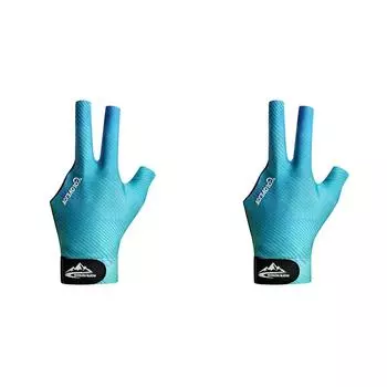 Перчатки для бильярда Перчатки с тремя пальцами Эластичные перчатки для левой руки (Озеро Синее Л) #