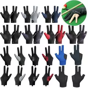 Перчатки для бильярда с открытыми пальцами, регулируемая наклейка, перчатки из полиэстера для снукера, портативные легкие многоразовые любительские тренировки CHINA