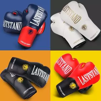 Перчатки для бокса MMA Muay Thai для мужчин и женщин Sanda Combat Sandbag Punching Перчатки Оборудование для тренировок по тхэквондо 10oz чёрный