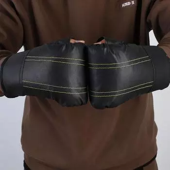 Перчатки для бокса, тренировочные перчатки из искусственной кожи, профессиональные боксерские перчатки, износостойкие перчатки для кикбоксинга, спортивные принадлежности для взрослых и детей чёрный