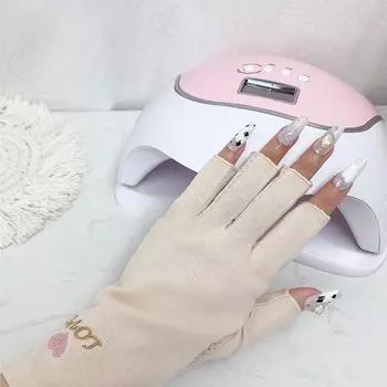 Перчатки для дизайна ногтей, перчатки с защитой от УФ-излучения, перчатки с защитой от УФ-излучения, защитные перчатки для дизайна ногтей, гель, УФ-светодиодная лампа, инструмент чёрный