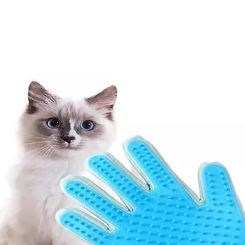 Перчатки для домашних животных 1 шт. для чистки кошек и собак, груминга, удаления пуха, купания, силиконовая липкая расческа для волос, товары для животных