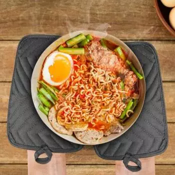 Перчатки для духовки Универсальные быстросохнущие однотонные перчатки для выпечки Нескользящая мягкая подставка для кастрюли Перчатки для духовки Изоляционные рукавицы Принадлежности для столовой посуды синий