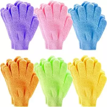 Перчатки для душа Exfoliating Shower Gloves16pcs-двусторонние перчатки для пилинга, для спа, массажа и скрабов для тела, аксессуары для ванны и скрабов для тела 16pcs