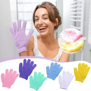 Перчатки для душа, отшелушивающие перчатки для тела и лица, для удаления омертвевшей кожи, двусторонние перчатки для душа из микрофибры для взрослых и детей One Size розовый