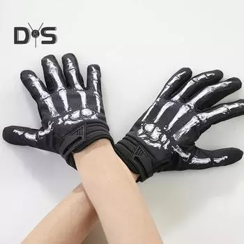 Перчатки для езды на мотоцикле с рисунком скелета, перчатки для сенсорного экрана, дышащие противоскользящие перчатки для активного отдыха для мужчин и женщин L розовый