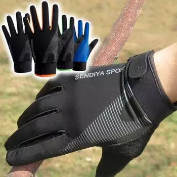 Перчатки для езды на велосипеде на открытом воздухе с полным пальцем, сенсорный экран, противоскользящие, ударопрочные, для пешего туризма, бега, мотоциклетные перчатки для мужчин M красный