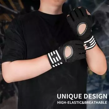 Перчатки для фитнеса, дышащие, нескользящие, силовые тренировки, перчатки для фитнеса, тяжелой атлетики, подтягивания, тяжелая атлетика S