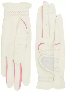 Перчатки для гольфа DUNLOP (перчатки) Женские двуручные перчатки для гольфа XXIO XXIO GGG-X016WW, белые и розовые, 18 см