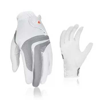 Перчатки для гольфа Перчатки для мужчин Подходят для левой руки Прочный дышащий материал лайкра Впитывает пот Надежно держится [Vgo...] Мужские (AL7987LH,XL, Серый)