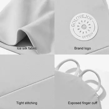 Перчатки для гольфа с солнцезащитным кремом Ice Silk для женщин, спортивные перчатки на полпальца, тонкие секции, дышащие, впитывающие пот чёрный