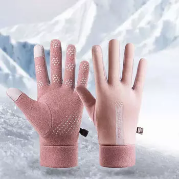 Перчатки для холодной погоды для катания на лыжах и сноуборде, грелки для рук, использование на открытом воздухе Women Slip on_Black