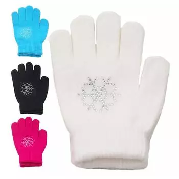 Перчатки для катания на коньках Перчатки для фигурного катания Хлопковые нескользящие зимние теплые эластичные перчатки Детские велосипедные перчатки для ледовых видов спорта S синий