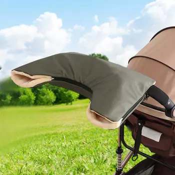 Перчатки для коляски, нарукавники, зимние варежки, темно-зеленого