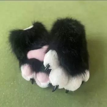 Перчатки для костюма Furry для косплея Squeaky Kig Cat Claw Mittens Fashion Cosplay Requisity Gifts жёлтый/белый