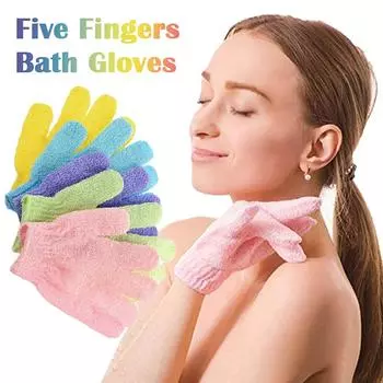 Перчатки для купания Five Fingers, бытовые полотенца для душа, скраб для тела, детские принадлежности для дома, эластичные салфетки для спины, перчатки для купания и чистки розы красного