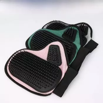 Перчатки для купания и массажа домашних животных для удаления шерсти 92613 розовый