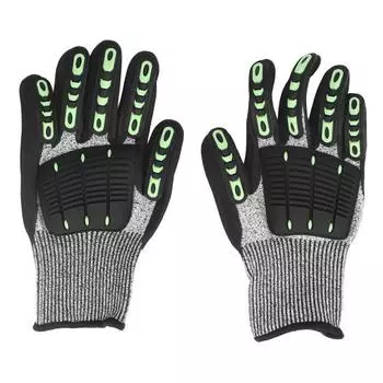 Перчатки для механика, приблизительно 9,4 дюйма, прочные, нейлоновые, ударопрочные, устойчивые к порезам, дышащие, устойчивые к порезам перчатки TPR HPPE