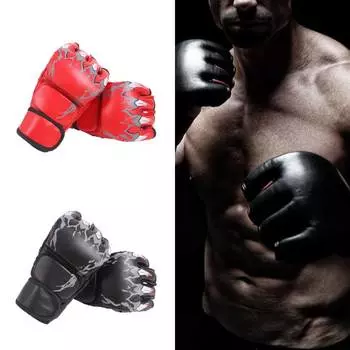 Перчатки для ММА, бокса, Муай Тай, кикбоксинга, перчатки для боевых искусств, для взрослых, для детей, для мужчин и женщин, унисекс, из искусственной кожи, для спорта, борьбы one size красный
