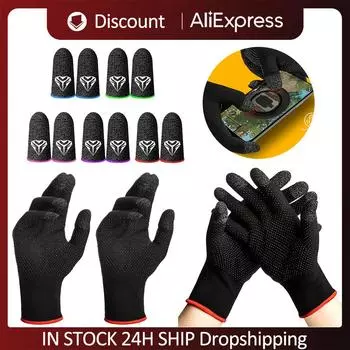 Перчатки для мобильных игр, противоскользящие перчатки для сенсорных экранов, дышащие, устойчивые к поту, игровые чехлы для пальцев PUBG Gamer