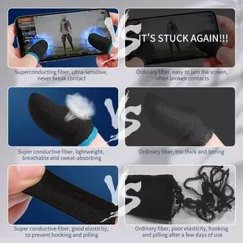 Перчатки для мобильных игр PUBG Gamer, устойчивые к поту, противоскользящие, для сенсорного экрана, дышащие, игровые, напальчники