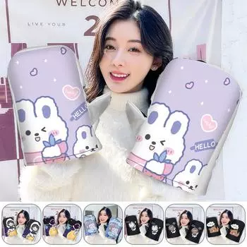 Перчатки для мотоцикла с рисунком из мультфильма, непромокаемые, для электровелосипеда, зимние, плюшевые, утолщенные, теплые, водонепроницаемые, с чехлом для ручек, ветрозащитные