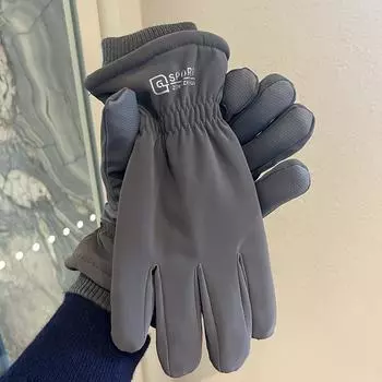 Перчатки для мужчин и женщин зимой, утепленные и теплые, утолщенные и бархатные, для электромобилей, ветрозащитные, для катания на лыжах на открытом воздухе, пять пальцев зимой One size