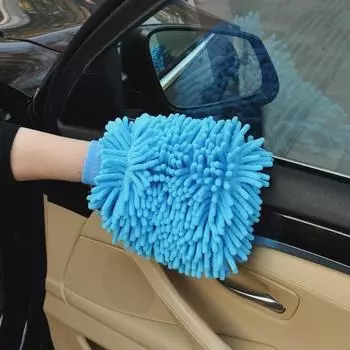 Перчатки для мытья автомобиля из двухслойной синели с коралловым бархатом для уборки Single-sided