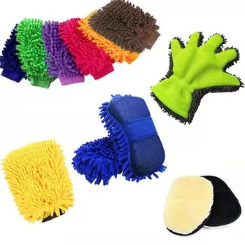 Перчатки для мытья автомобиля из сверхтонкого волокна, не оставляющие царапин, водонепроницаемые многофункциональные толстые перчатки для чистки