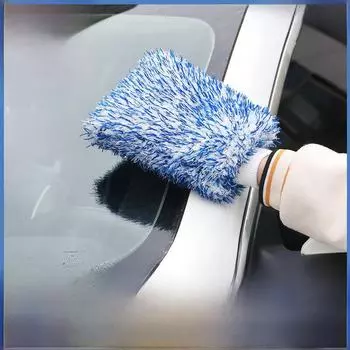 Перчатки для мытья автомобиля Magic Fiber — толстые, с длинным ворсом, с сильным впитыванием воды для эффективной очистки Single pack синий