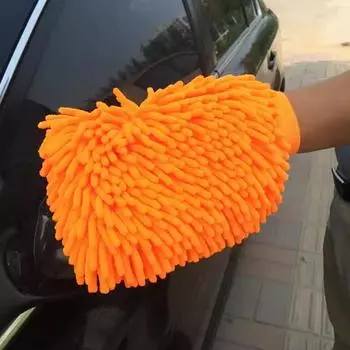 Перчатки для мытья автомобиля не повреждают краску Водонепроницаемые специальные синельные коралловые насекомые Тряпки для протирки автомобиля Щетка для красоты автомобиля Плюшевая медвежья лапа красный
