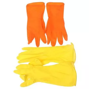 Перчатки для мытья посуды, кухонные, для уборки дома, водонепроницаемые, резиновые, длинные XL жёлтый