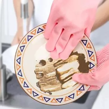 Перчатки для мытья посуды, волшебные силиконовые резиновые перчатки для мытья посуды для дома, губка, скребок, кухонные инструменты для чистки серый