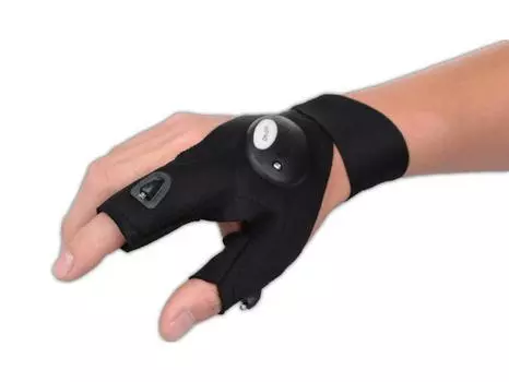 Перчатки для ночной рыбалки GLOVELITE со светодиодной подсветкой - рыболовное снаряжение с подсветкой Left hand opp