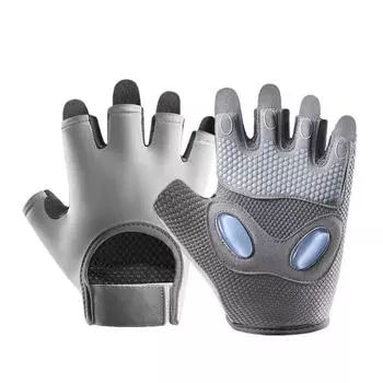 Перчатки для поднятия тяжестей Противоскользящие перчатки с полупальцами Дышащие перчатки для тренировок Высокоэластичные амортизирующие перчатки для фитнеса S красный