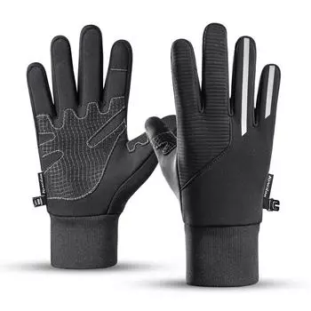 Перчатки для ранней зимы, теплые перчатки для сенсорного экрана из флиса, противоскользящие, для вождения, верховой езды, бега, езды на велосипеде, перчатки для велоспорта для мужчин L
