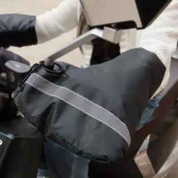 Перчатки для руля мотоцикла Водонепроницаемые ветрозащитные перчатки для езды Зимние муфты для руля мотоцикла Светоотражающие перчатки для мотоцикла чёрный