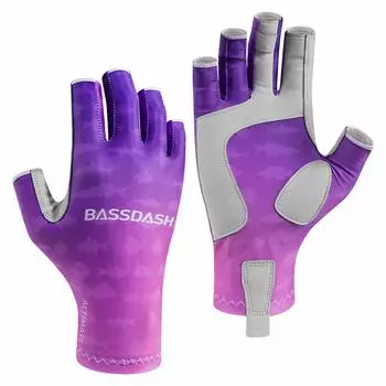 Перчатки для рыбалки BASSDASH ALTIMATE UPF, защита от ультрафиолета, перчатки без пальцев для каякинга, гребли, пешего туризма, велоспорта, вождения, стрельбы, тренировок для женщин старше 50 лет