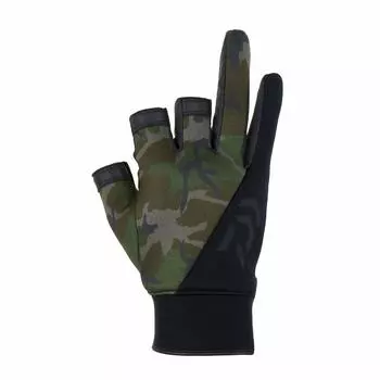 Перчатки для рыбалки DAIWA Camouflage Lure Gloves 3 Cut Green Camo M DG-8520W