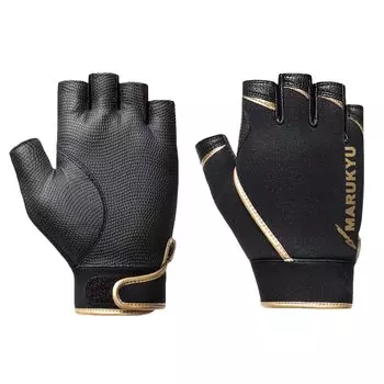 Перчатки для рыбалки Marukyu Warm L Twin MQ-01 5-Cut Black/Gold
