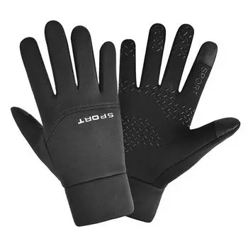 Перчатки для рыбалки на открытом воздухе водонепроницаемые мужские и женские с сенсорным экраном спортивные верховые ветрозащитные дышащие нескользящие перчатки женские лыжные осенние M чёрный