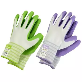 Перчатки для садоводства из бамбука для работы на открытом воздухе в саду [Brigic] Перчатки, Перчатки, Женские (Средняя (Пакет 2), Зеленый, Фиолетовый)