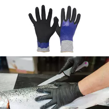 Перчатки для садоводства резиновые противоскользящие многофункциональные многоразовые для рыбалки и обработки пруда